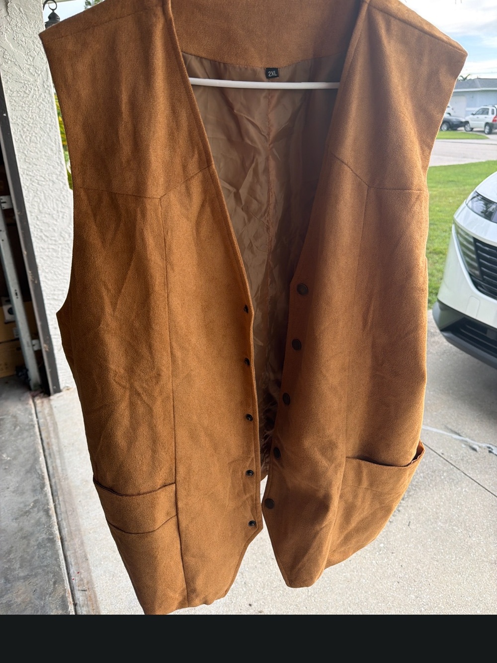 Women’s Tan Suede Button-Front Vest - Classic Layering Piece